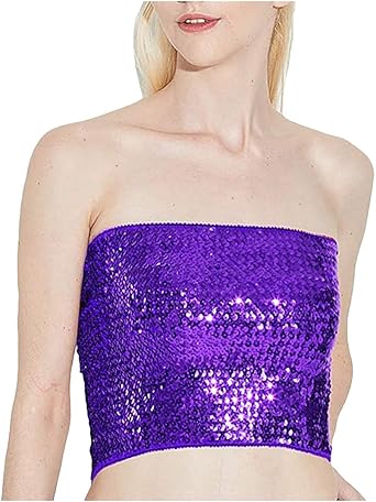 purple sequin bandeau top