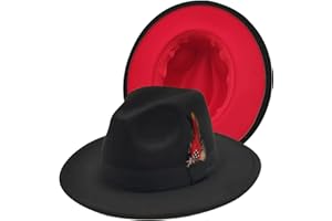 MIVBUKS Mens Fedora Hats Classic Wide Brim Fedora Hat for Women Men Dress Hats Panama Hat with Band