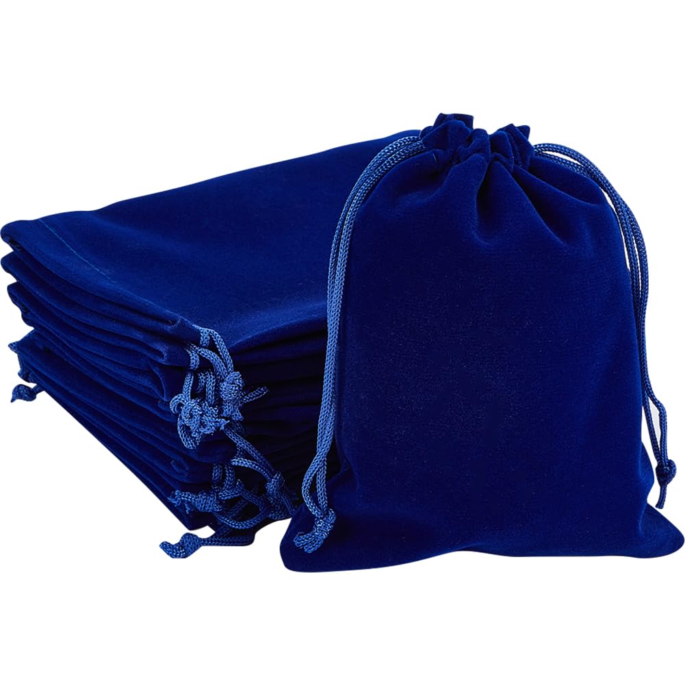 CREATCABIN 35Pcs Velvet Tarot Bags with Drawstrings Blue Tarot Card Storage Bag Pouches Holder Rune Large Packing for Tarot Card Crystal Jewelry Dice Gifts Halloween 5.9 x 4.72 Inch