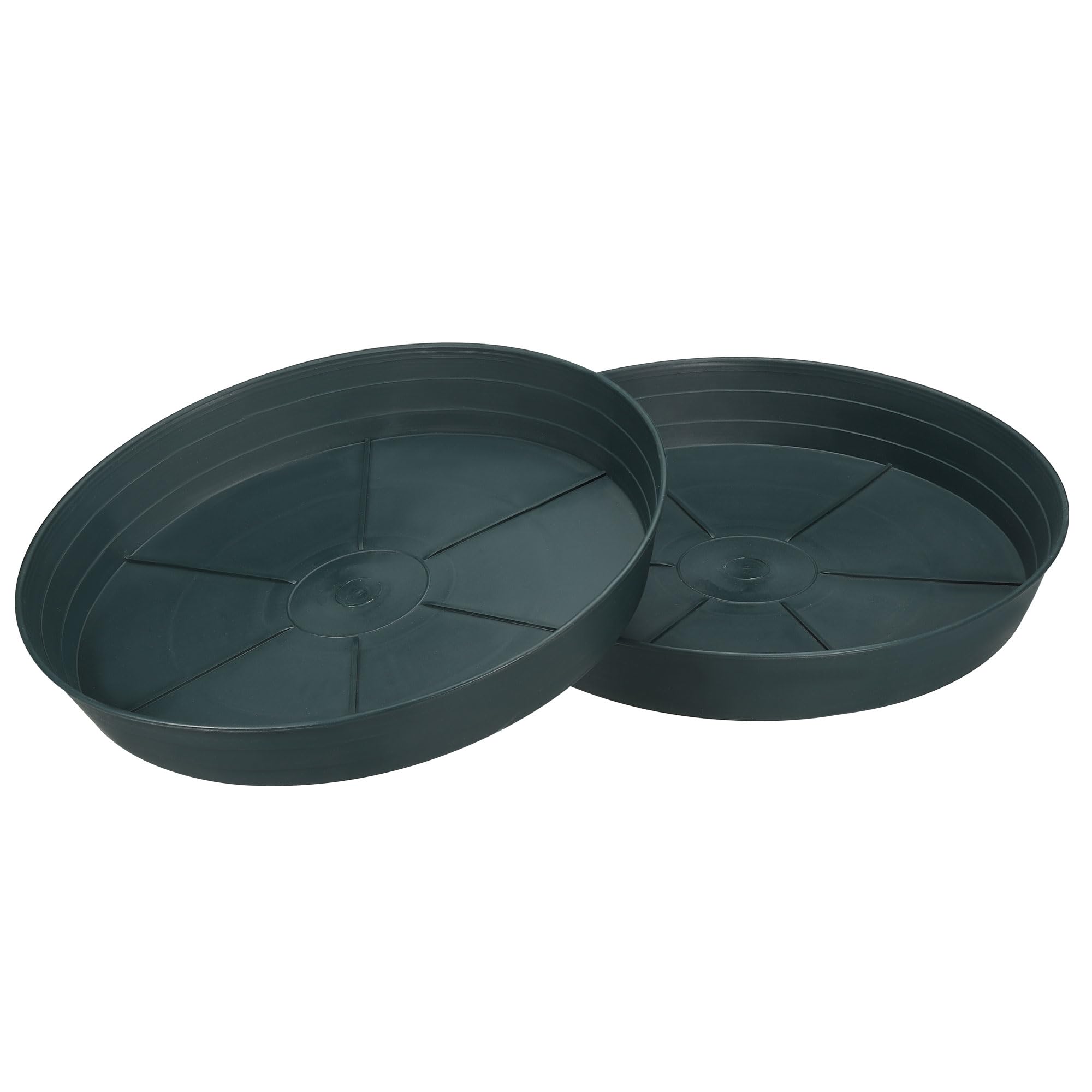 M METERXITY 2 Pack Planter Saucers - Plastic Plant Tray Flowerpot Drip Trays Round Apply to Outdoor/Garden (14 Inch/ 35.8cm, Cyan)