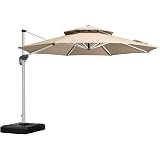 Amazon Com Purple Leaf 11ft Patio Umbrella Outdoor Round Umbrella Large Cantilever Umbrella Windproof Offset Umbrella Heavy Duty Sun Umbrella For Garden Deck Pool Patio Cream Garden Outdoor
