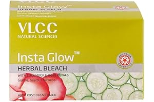 Vlcc Insta Glow Herbal Bleach With Cucumber & Rose Petal For Fairness 54 gm