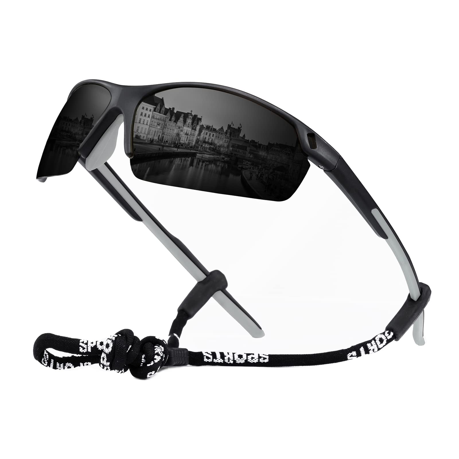 OKH Polarised Cycling Glasses for Men and Women Outdoor Sports Goggles UV400 Protection Driving Shades Sunglasses Eyewear with TR90 Unbreakable Frame(Gray Lens)