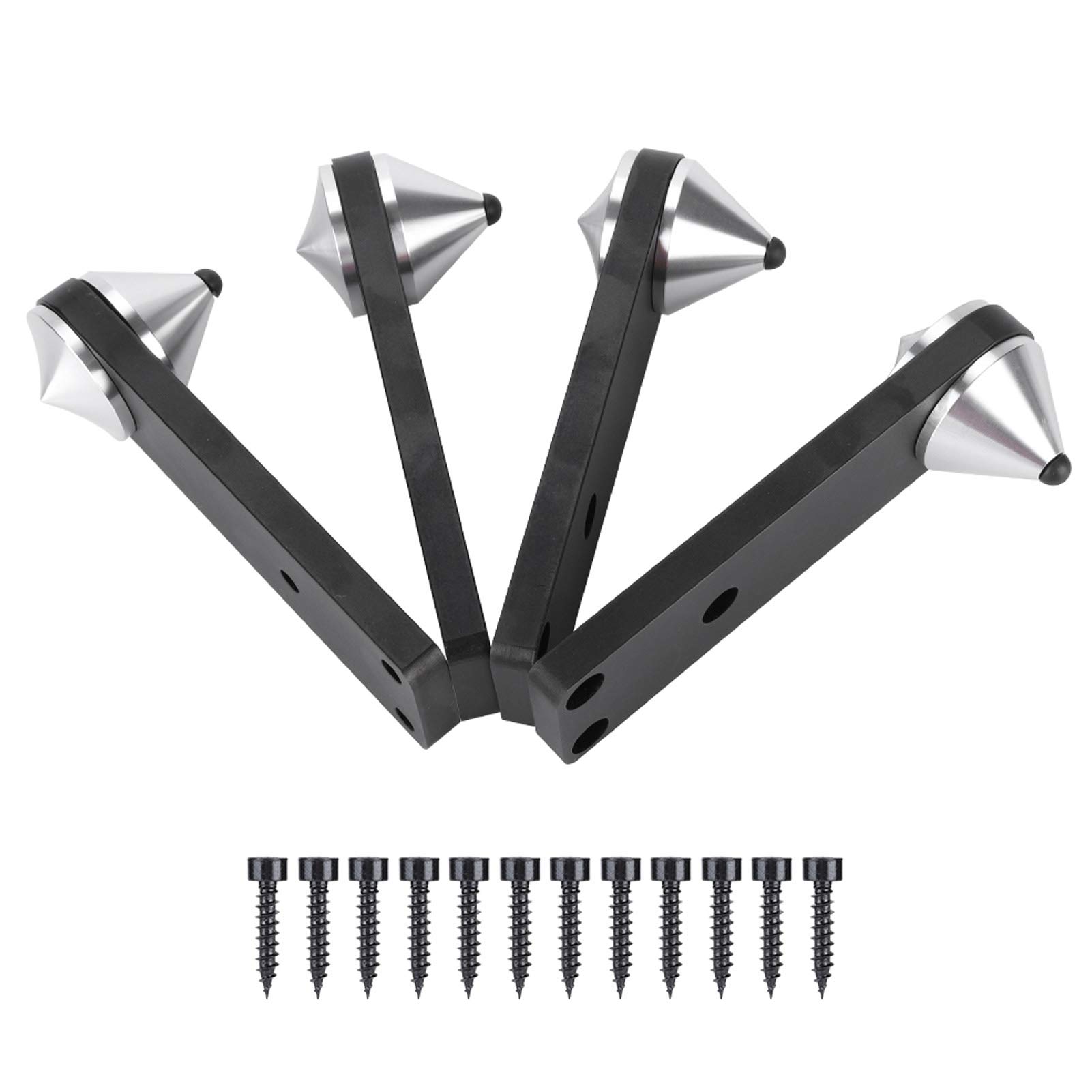 VBESTLIFE 4 Pcs Brass with Black accents Speaker Stand Spikes, HiFi Speaker Shelf Cone Base Pads