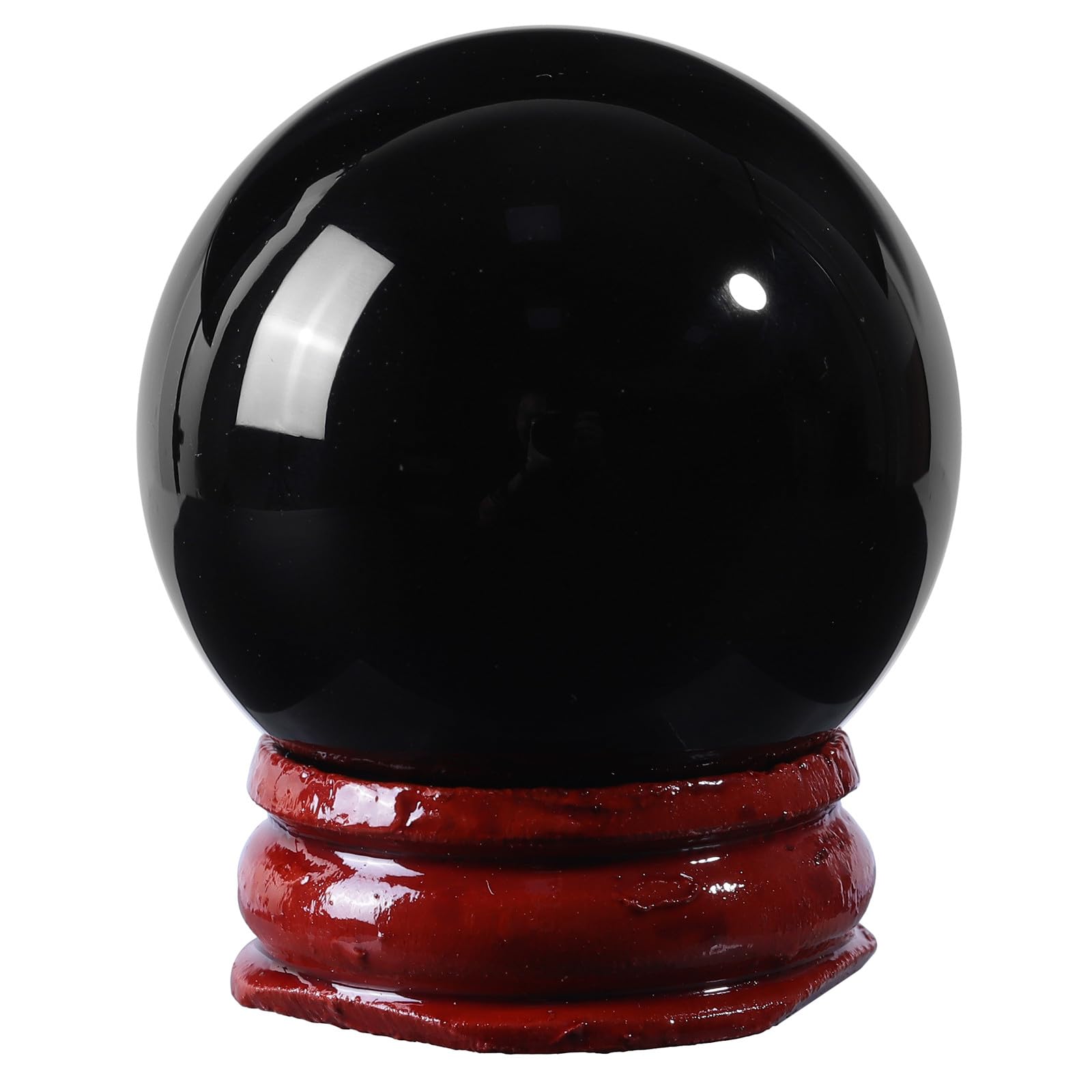 mookaitedecor Natural Black Obsidian Crystal Ball with Stand 35-40mm Small Healing Reiki Stone Crystal Sphere Spiritual Room Decor