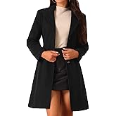 Seta T Women's Single Breasted Peacoat Fashion Winter Notched Lapel Button Down Outerwear Overcoat