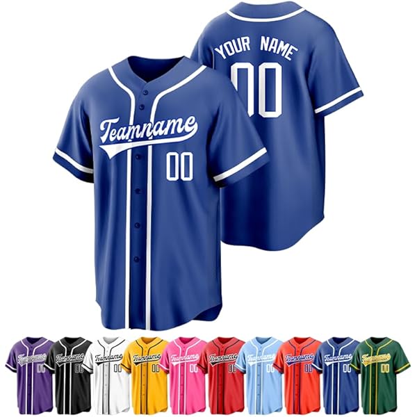 Maglia Baseball Personalizzata Con Nome E Numero - Cotone, Bottoni, Unisex Da S A 7XL