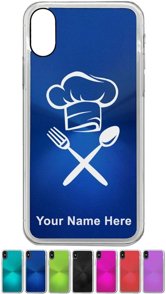 Case Compatible with iPhone Xs MAX, Chef Hat, Personalized Engraving Included
