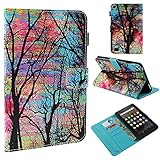 Fire 7 Case -TiKeDa Leather Smart Case Cover with Auto Wake/Sleep for Amazon Fire 7 Tablet (Fire 7 2015 and 2017 release, 5th / 7 th generation ）