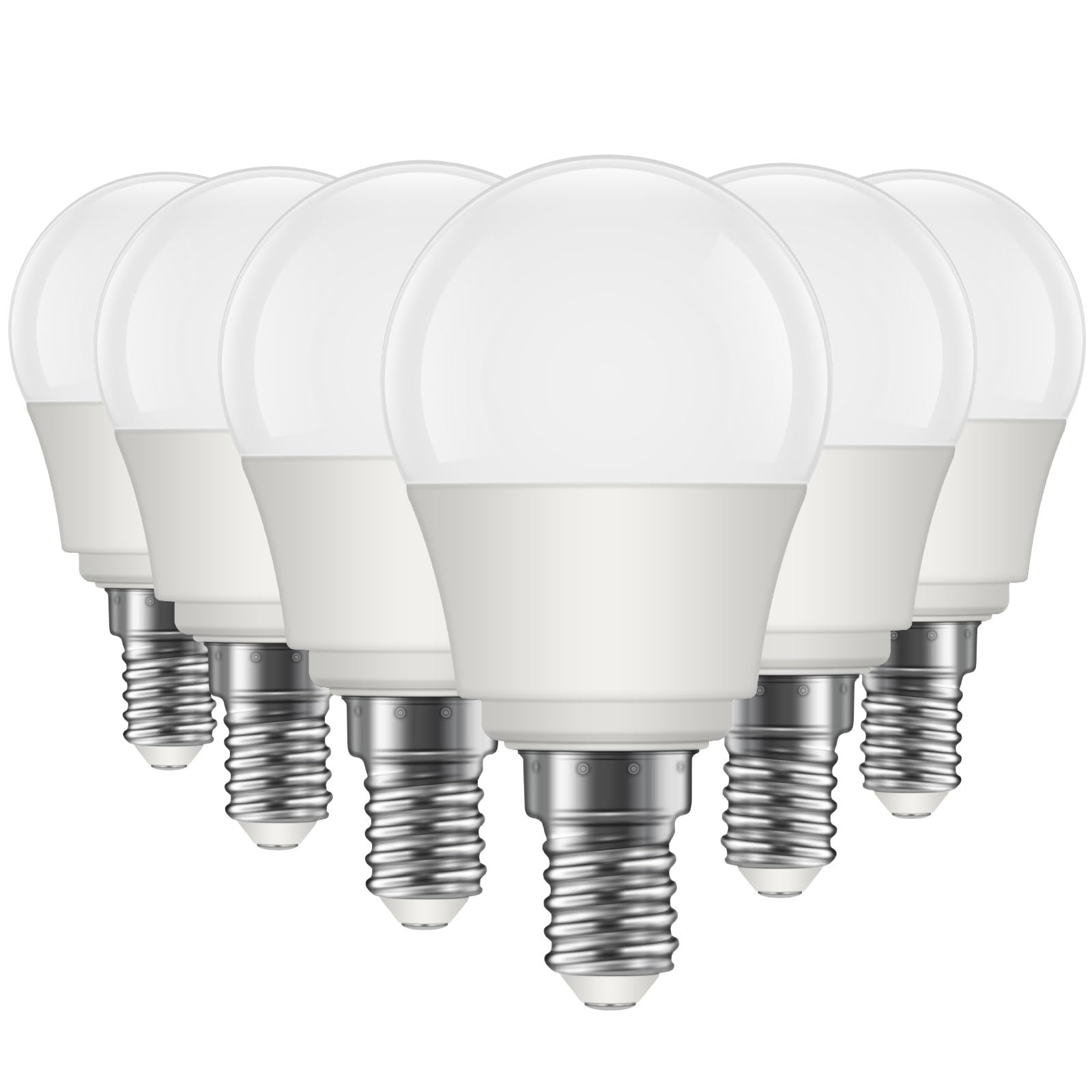 E14 Small Edison Screw LED Light Bulb, 40W Equivalent, Warm White 2700K Golf Ball G45 Globe, Energy Saving, Non-Dimmable, Pack of 6