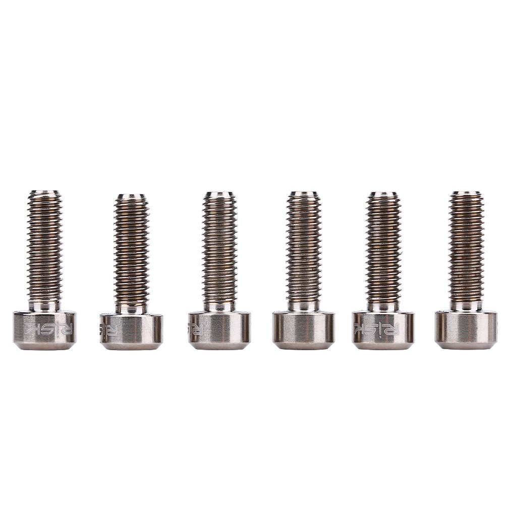 Keenso Bicycle Stem Bolt, 6 Pcs Titanium Alloy Bike Fixed Stem Bike Brake Screws for Mountain Bicycle Stem (Titanium)