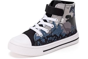 FUNCOO PLUS Kids Toddler Sneakers Girls Boys High Top Canvas Shoes Unisex-Child Casual Shoes