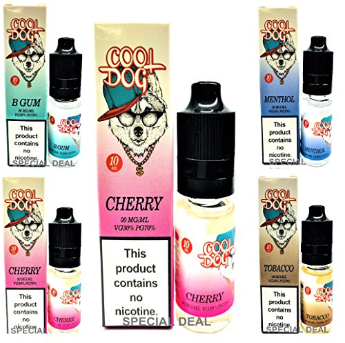 COOL DOG Ecig E Liquid Vape Juice Pack of 10 x 10ml = 100ml Fruity Flavours Eliquid Refills No Nicotine Electronic Cigarette Shisha CE4 Ejuice Smooth Vapour Classic 0mg Zero Nic VG30 PG70 Fluid Oil (COOL DOG 10 X 10ML RASPBERRY)