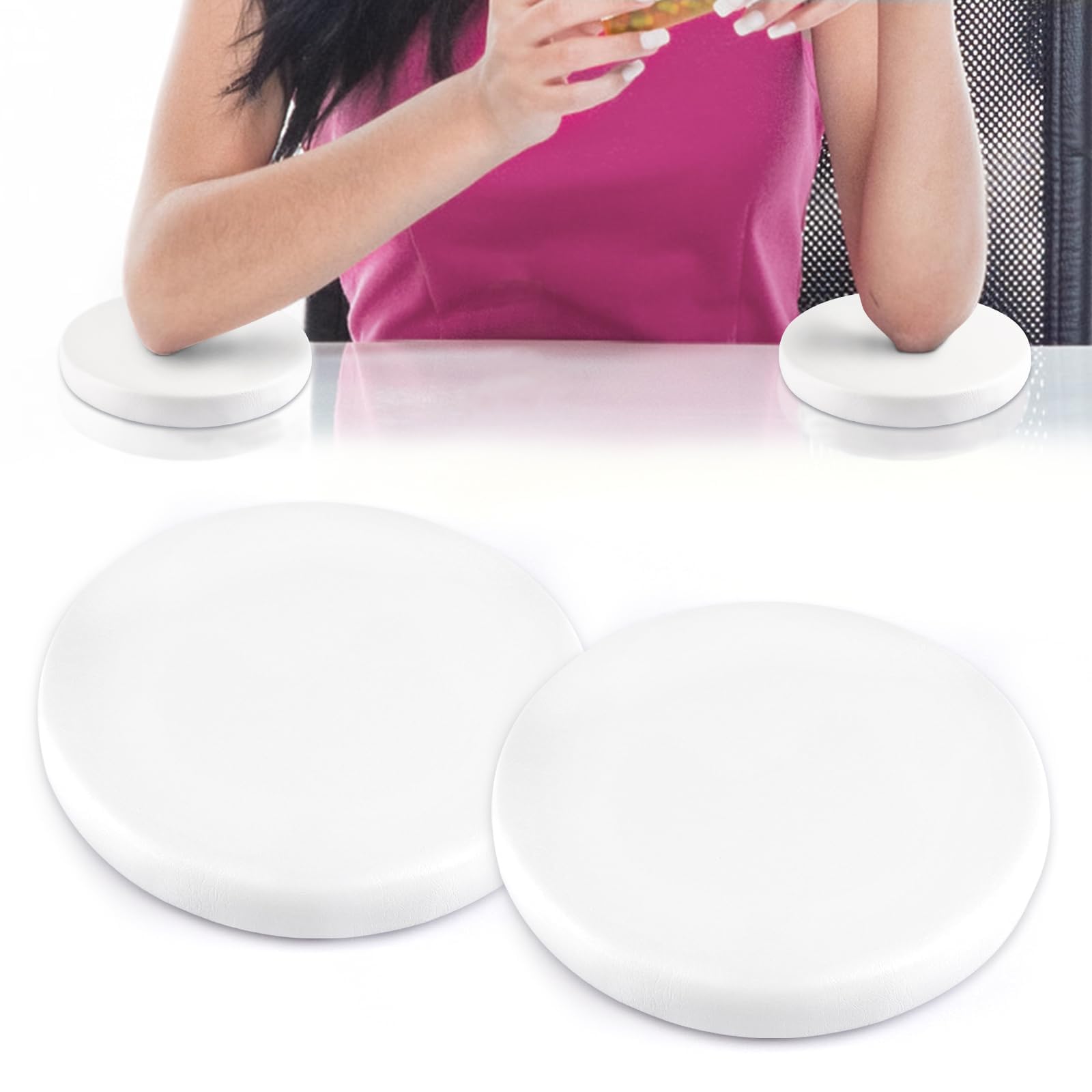 Photo 1 of 2PCS Elbow Rest Pads for Desk, TOROKOM Ergonomic Arm Rest Pads with Non-Slip Base, Elbow Rest for Nail Tech, Arm & Wrist Rest Cushioning Pads for Office Computer Relax Supplies (White)