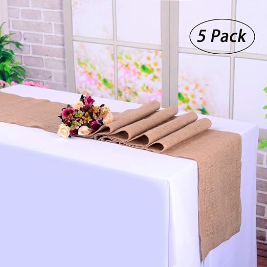 Amazon Com Lghome Pack Of 5 12 X108 Burlap Wedding Table Runner