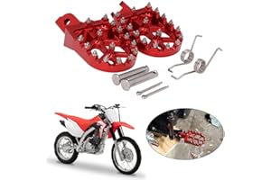 AnXin Dirt Bike Foot Pegs Motorcycle Footpegs Foot Pedals Rests CNC For CRF 110 CRF110F 2013-2024 CRF125F 2014-2024 Dirt Pit Bike Red