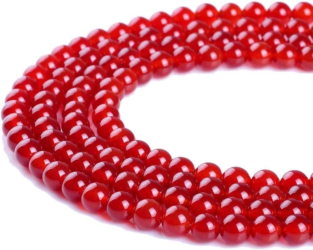 8mm Nature Stone Beads Gemstone Beads Red Agate Loose Beads for DIY Jewelry Making Approxi 15.5 inch 45pcs 1 Strand per Bag