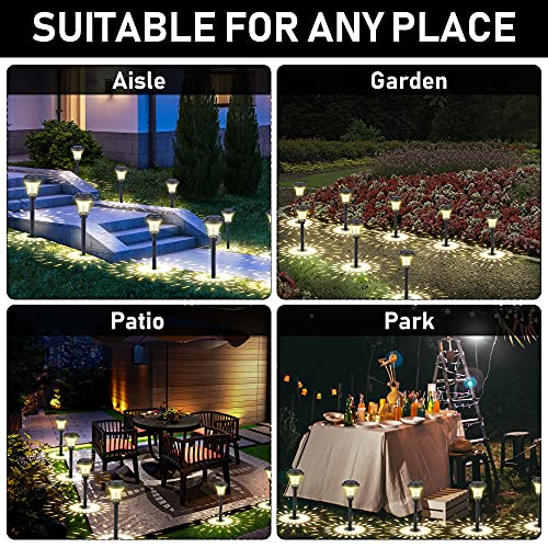 6er Solarlampen für Außen, Solar Gartenleuchte mit IP65 Wasserdicht, Solarlampen für Außen Garten Solarleuchte Wegeleuchte Dekoration Licht für Außen Garten Fahrstraßen Sicherheits Lichter Patio