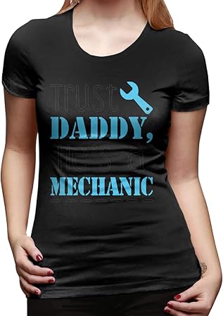 Johnson Hop Trust Daddy Hes A Mechanic Women T Shirt Manica Corta Tees Sports Yoga S Nero Amazon It Sport E Tempo Libero
