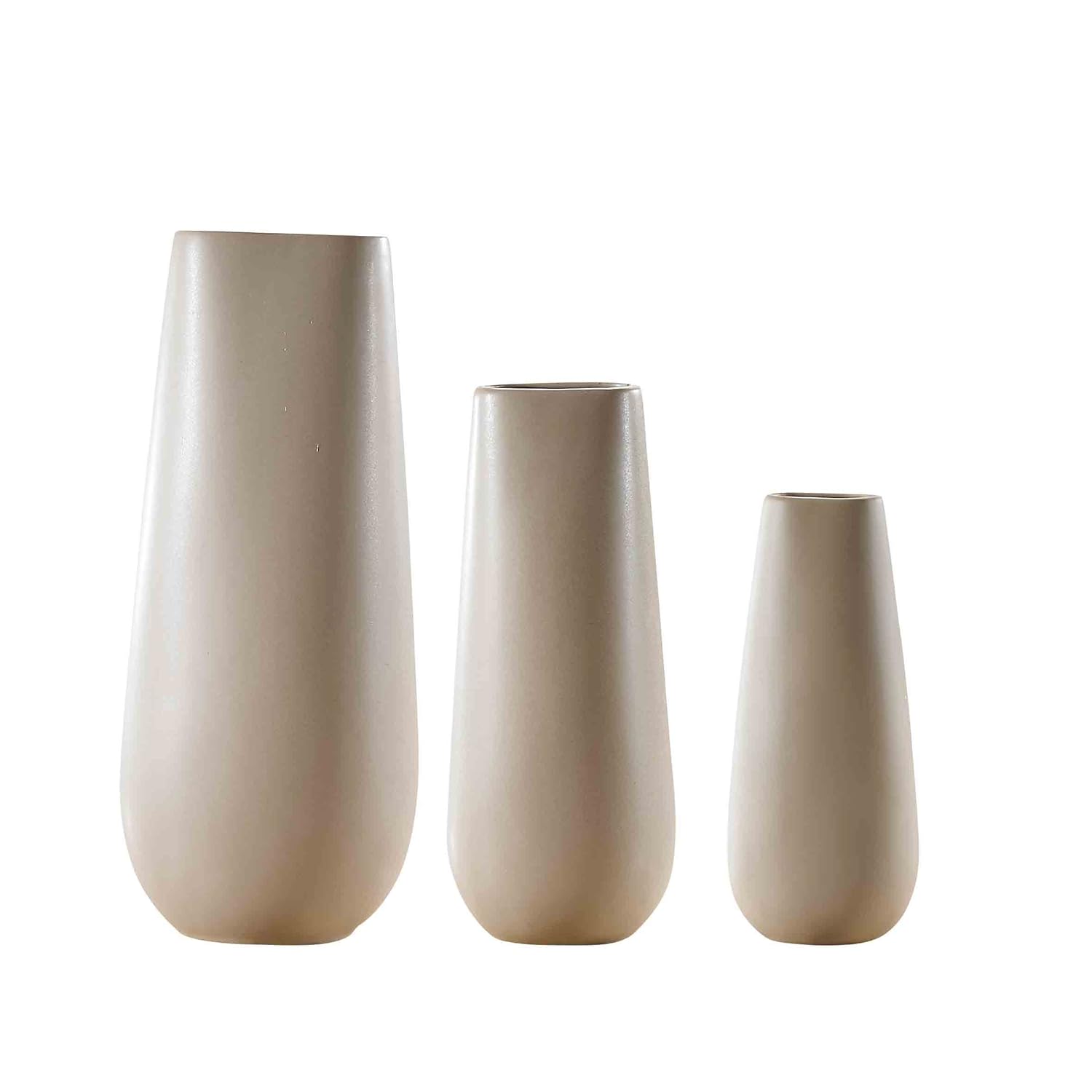 Pure.Lifestyle 14.5"&12"&9.5" Flat Design Square Vases(Set of 3