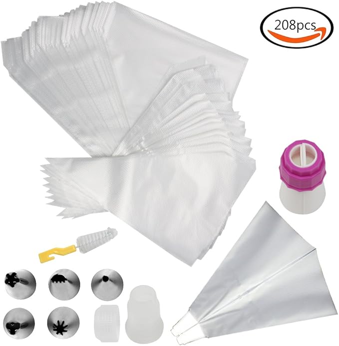 Goodlucky365 200 Pcs Disposable Thickened Icing Bags 12"+14", Double