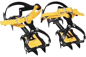Generic Anti Slip 10 Teeth Ice Spikes Cleats Gripper for Hiking, Durable Steel Material, Reduce Falls & Injuries, Suitable fo