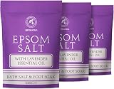 AROMATIKA Epsom Bath Salt Lavender 3x1000g Magnesium Sulphate Natural Relaxation view 1