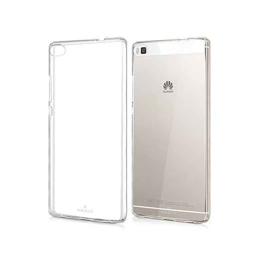 title=Custodia Cover Anukku® Ultra Fina Trasparente Morbida in Air Gel Per Huawei P8