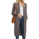 GRACE KARIN Women's 2026 Trendy Long Cardigans Sweater Lightweight Open Front Long Sleeve Maxi Duster Coats with Pockets