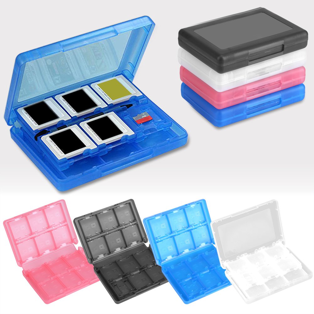 Game Card Case, 28 in 1 Plastic Game Card Case Cartridge Storage Box for 3Ds Dsl Dsi Ll Game Cards(Black)