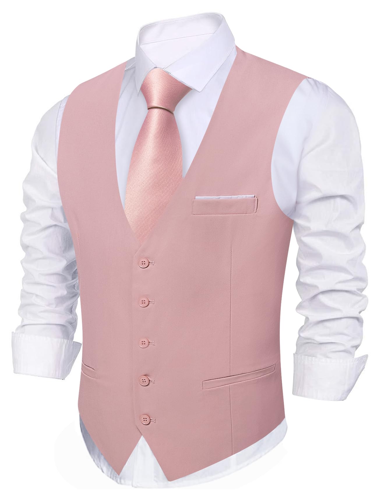 Barry.Wang Mens Pink Suit Vest Formal/Leisure