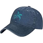 Wisedeal Women's Sea Turtle Hat for Men Women, Adjustable Vintage Distressed Washed Baseball Cap for Turtle Lovers