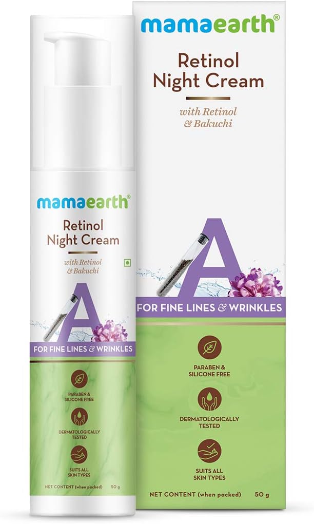 Mamaearth Retinol Night Cream For Women with Retinol & Bakuchi for Anti