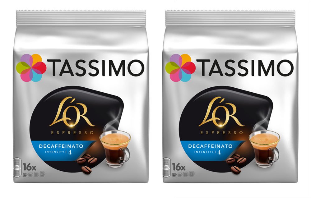 2 x Tassimo Lor Espresso Decaffeinated Decaf Coffee 16 Discs/Servings (Total 32 Servings)