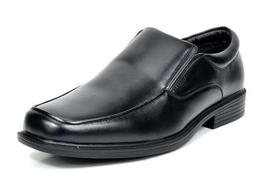 Bruno Marc CAMBRIDGE-02 Men's Formal Loafers Lace Up Slip On Square Moc Toe Leather Lining Dress Classic Oxford Shoes BLACK SIZE 6.5