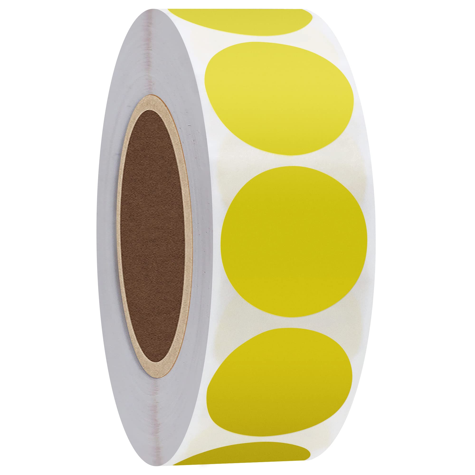 Hylabelest Color Coding Dot Labels 1 Inch Round Natural Paper Yellow Stickers Adhesive Label 1,000 Per Roll (Yellow)