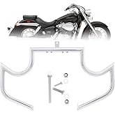 Kinglemc Crash Bar Engine Guard Highway Bar for Honda 750(Chrome-C) | for VT750 VT750C VT400 Shadow Aero Phantom Spirit,Reliable Motorcycle Drop and Engine Protection,Easy Bolt-On Setup
