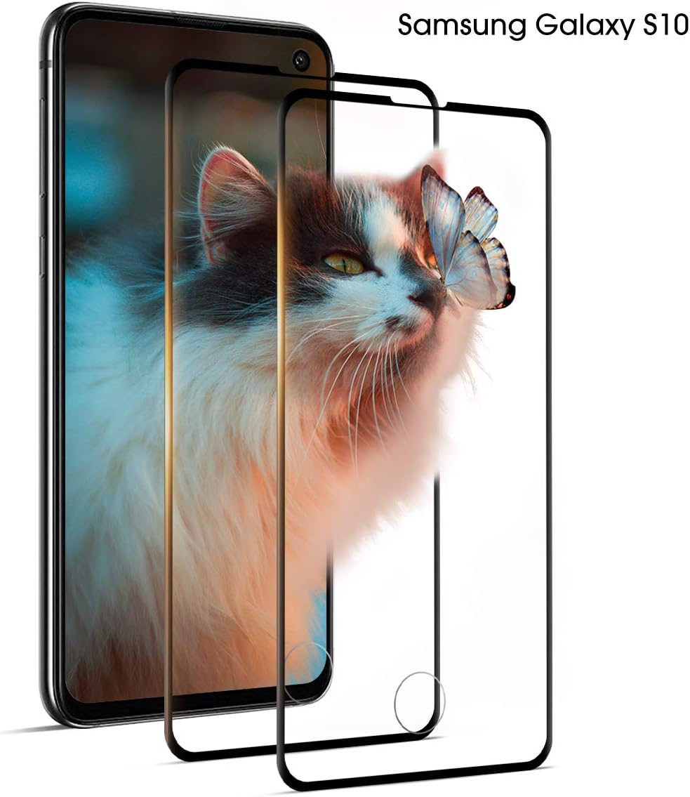 DOSNTO Bulletproof Glass Samsung Galaxy S10 [2 Pcs] Screen Protector Case-Friendly Bulletproof Full Cover, 9H Hardness Screen Protector Laminated Glass Bullet Protection Glass for Samsung Galaxy S10