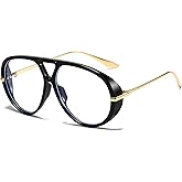 SevenColor Trendy Oversized Aviator Sunglasses for Women Men Retro Big Round Shield Sun Glasses Vintage Shades