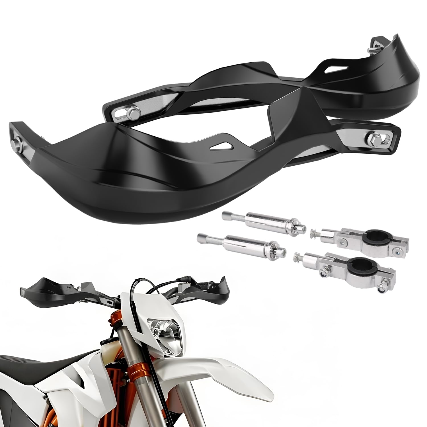 Dirt Bike Handguards,Motorcycle Hand Guard for 7/8" 22mm and 1 1/8" 28mm Handlebars Dirt Bike Pit Bike Motocross Supermoto Enduro ATV Quad-Black