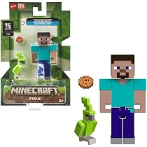 Amazon.com: Mattel Minecraft Vanilla Steve Action Figure with ...