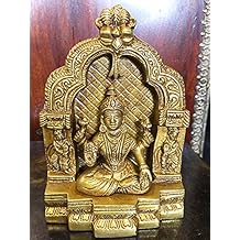 Goddess of Wealth- Goddess Lakshmi Brass Statue Hindu Idol Puja Gifts Indian Art 6 Inch