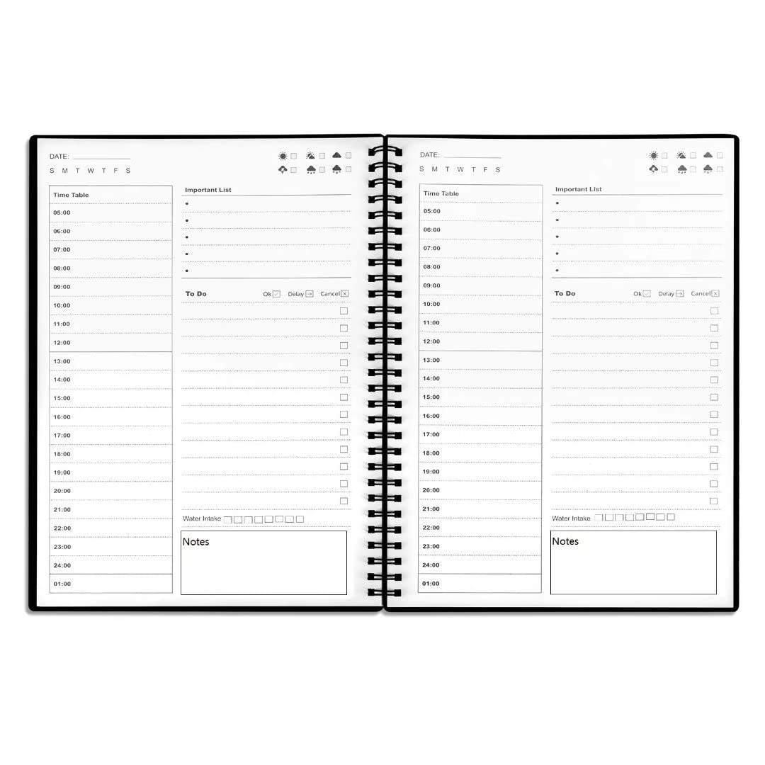 Photo 1 of UtyTrees To Do List Notebook, Daily Planner Undated - Blank Hourly Schedules Appointment Planner, Time Planner, 7.6"x10.2" Bigger Planner, Time Management Manual and Planner, 96 Pages, Black