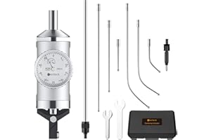 Neoteck Coaxial Centering Indicator 0-0.15''/0.0005'' Dial Indicator Set with Storage Case Accurate Co-Ax Indicator for Milling Machine Center Test Dial-Silver