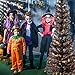 Black Tinsel Trees Collapsible, 5FT Artificial Halloween Christmas Tree Reusable, Pop Up Pencil Xmas Tree with Plastic Stand Outdoor Indoor for Home Decoration, Office, Party, Apartment, Fireplace