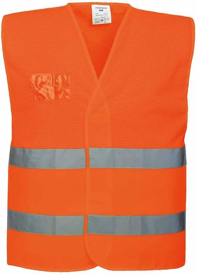 Portwest Hi-Vis Half Mesh Vest, Size: L/XL, Colour: Orange, C494ORRL/XL, L-XL