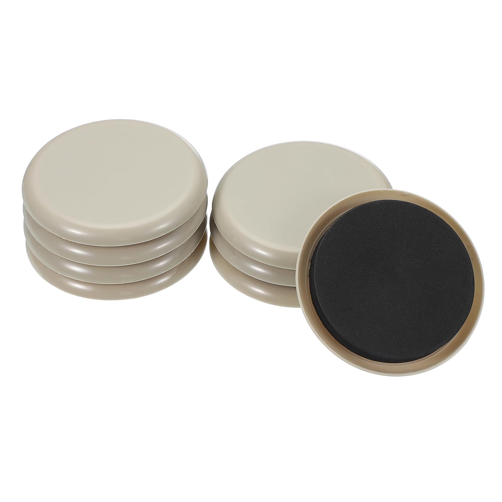 PATIKIL 3 1/2" Furniture Sliders, 8 Pcs Reusable Furniture Sliders for Hardwood Floors, Round Sliders for Moving Furniture on Carpet, Easily Move Appliances, Beds, Sofas, Wardrobes, Beige