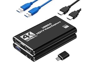 4K HDMI Capture Card for Streaming, USB3.0 1080p 60FPS Video Capture Card with HDMI Loop-Out, Plug & Play Game Capture Card R