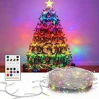 YULINKCO Fairy Lights 16.4FT 200LED, USB Powered Firecracker Cluster String Lights, Multicolor Twinkle Light with Remote, Waterproof LED Light for Christmas Tree Party Bedroom Window DIY Decor