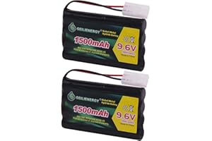 QBLPOWER 2 Pack 9.6V 1500mAh NI-MH Rechargeable Battery Pack Tamiya Plug for RC Car Boats Robots